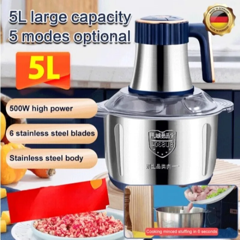 

Household stainless steel meat grinder multifunctional minced vegetables electric food supplement