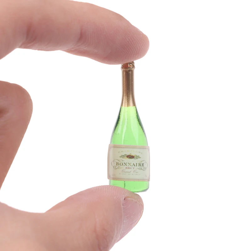 Neue 2Pcs Puppenhaus Miniatur Glasförmige Champagner Flaschen Glas Schnaps Flaschen Mini Wein Trinken Für Barbies Blyth Puppen Küche spielzeug – Detail 2