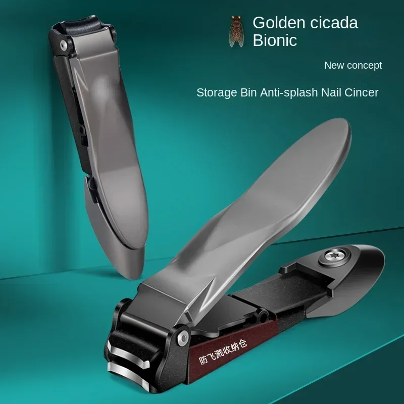 Nail Clipper Nail Care Kit 1-piece Nail Clippers for Men with Catcher Sharp Heavy Duty Self-Collecting Nail Cutters with Ergonomic Lever Keep Fingernails