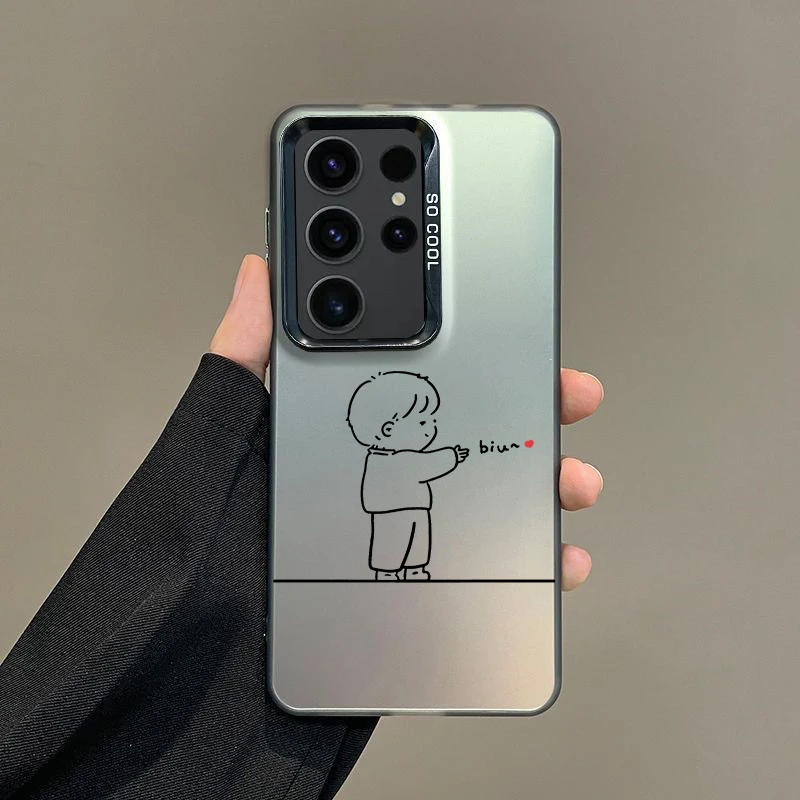 Silver IMD Cover: Lovers Love Black and White Design Case