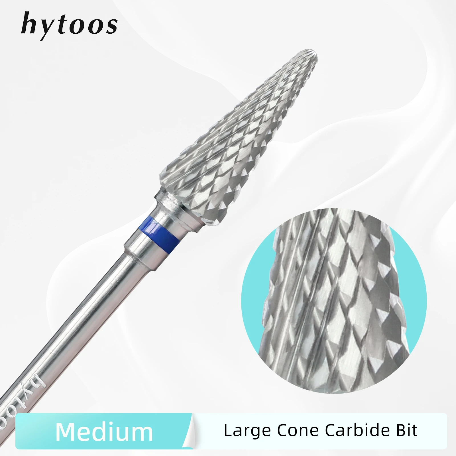HYTOOS Perfect Cone Cuticle Bit 3/32 Carbide Nail Drill Bits Milling Cutter for Manicure Electric Drills Nails Accessories Tool