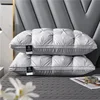 Down Pillow 100% White Goose Feather Pillow Core Five-star Hotel Cotton Single Cervical Vertebra Support Sleep Pillow 2