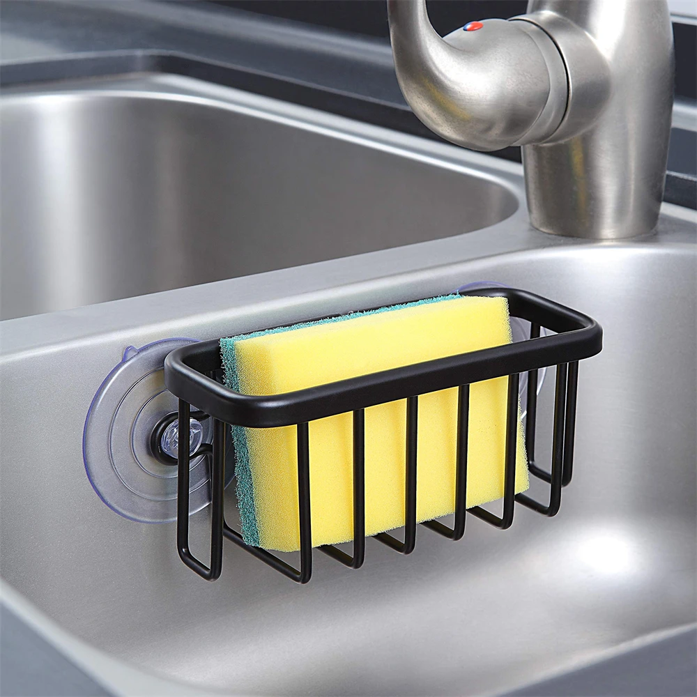 Kitchen Sink Sucker Rack Hanging Rag Hanging Basket Cleaning Ball Soap Rack Suitable for Sponge Soap Kitchen and Bathroom kitchen storage rack sink sponge holder kitchen organizer sponge rack detergent sponge rack kitchen organizer rack