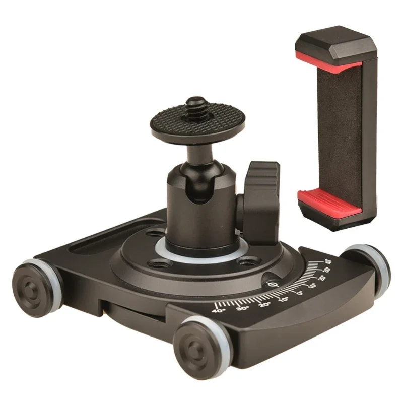 Camera Slider with Ball Head & Clamp,4 Wheeled Tabletop Manual with 360&deg; for Mirrorless