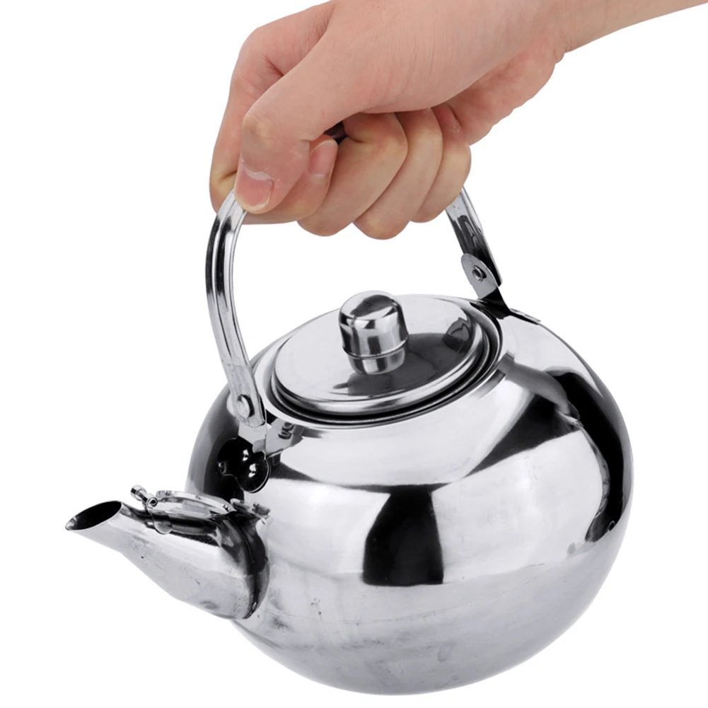 1PC Double Walled Insulated Teapot Boiling Water Kettle Stainless Steel  Moroccan Teapot Coffee Tea Pot