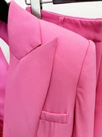 HIGH STREET Newest 2026 Designer Suit Set Women's Gauze Patchwork Single Button Blazer Pencil Pants Suit 2pcs - Image 5