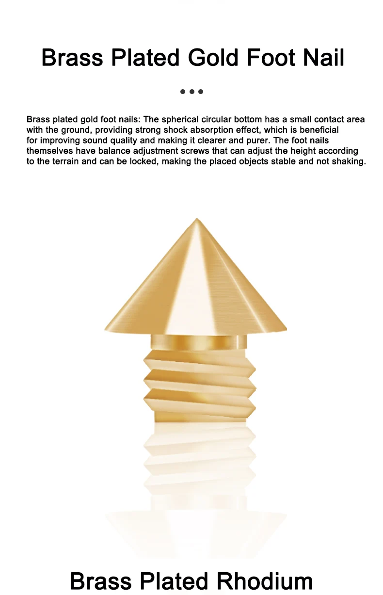 M8 M9 Spikes CD-Ständer Lautsprecher Gold Silber Messing Metall Spike Kegel Boden Nagel Subwoofer Verstärker Player Plattenspieler Isolation Füße – Detail 4