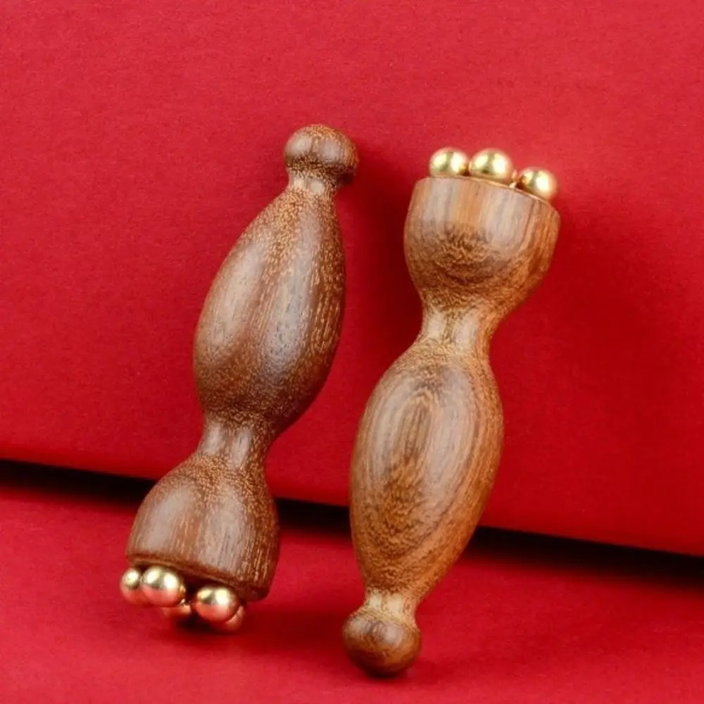 Handheld Lotus Seedpod Shape Massager Antistatic Multifunctional Face Manual Massager Five Beads Skin Scraping Eye Massage Stick