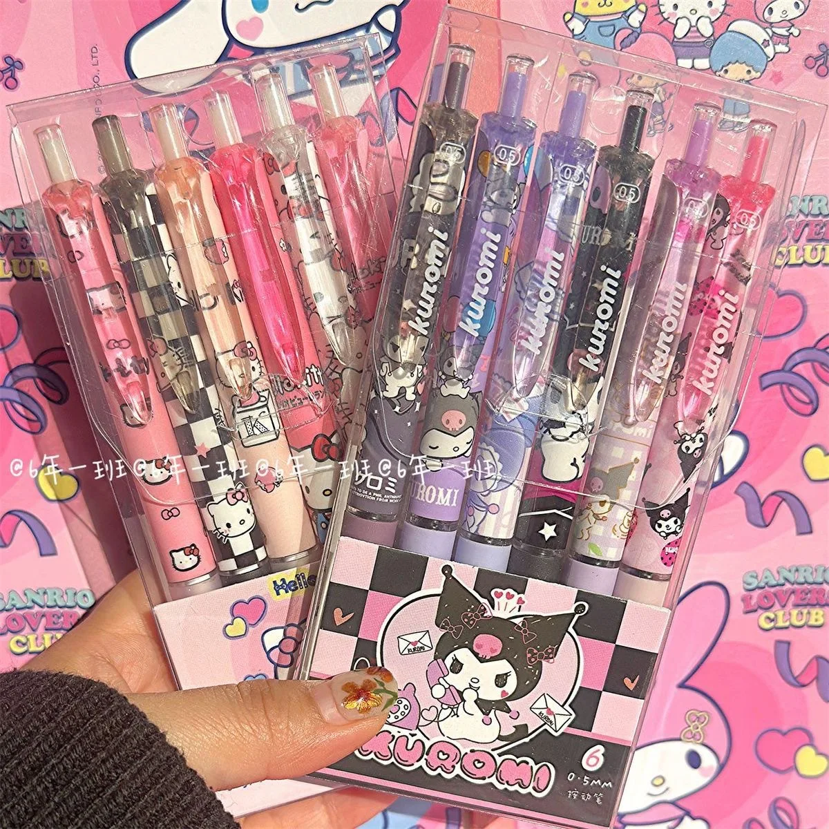 

Sanrio Kuromi Cartoon High Beauty Press Rollerball Pen Ink Pen Signature Pen Black Pen 0.5 Student School Stationery Wholesale