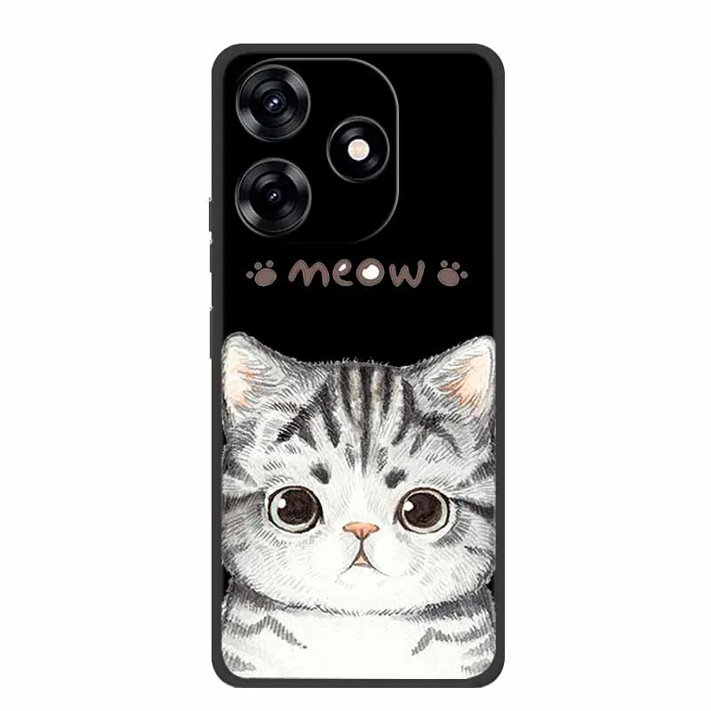 Premium Black Silicone Soft Phone Case - 6.6 Protective Back Cover Shell