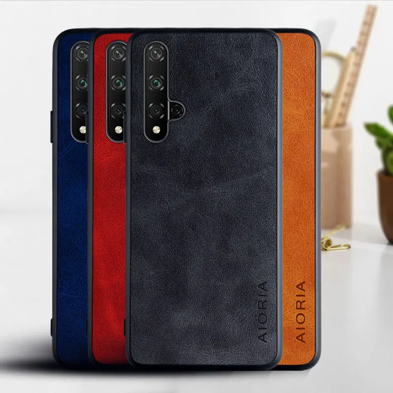 Luxury Vintage Leather Case – Elegant Soft TPU & Hard PC Cover