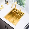 Golden Kitchen Sink 304 Stainless Steel Island Bar Sink Household Small Concealed Sink Kitchen Bowl Cleaning Pool Kitchen Basin 3