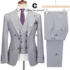 Cenne Des Graoom 2024 Elegant Men Suits Single-Breasted Plaid Two Button Blazer Waistcoat Pants 3 Piece Set Classic Fit Formal 1