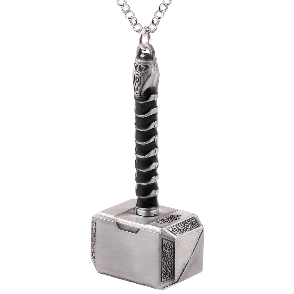 

Superhero Thor Necklace the Avengers Thor's Hammer Mjolnir Pendant Neck Chain Men's Trend Cosplay Props Jewelry Accessories