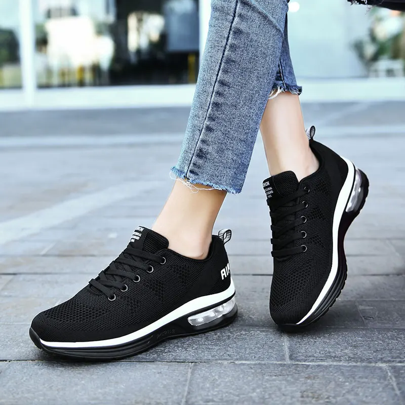 Running Shoes Women Running Shoes Fashion Casual Sneakers Mesh Lace Up Thickening High Shoes