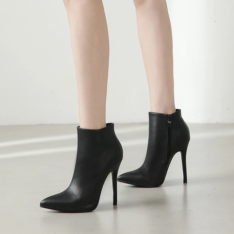 2023 Winter Classic Chelsea Boots For Woman Cow Pointy Stiletto Heels Ankle Boots Simple Comfortable Cowboy Boots Females Shoes