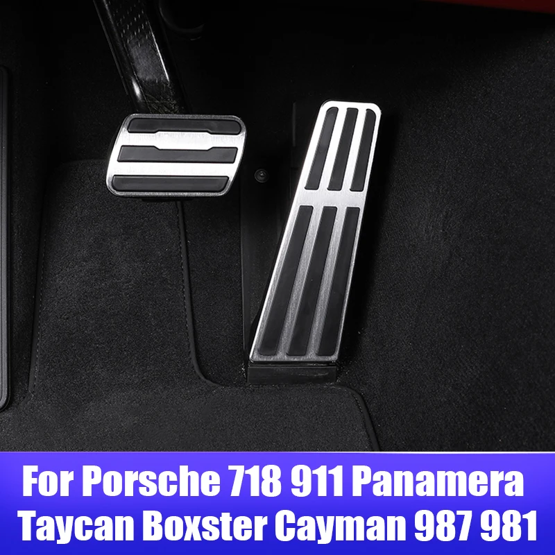 For Porsche 718 911 Panamera Taycan Boxster Cayman 987 981 Car Accelerator Brake Pedals Cover Non-slip Pads Accessories