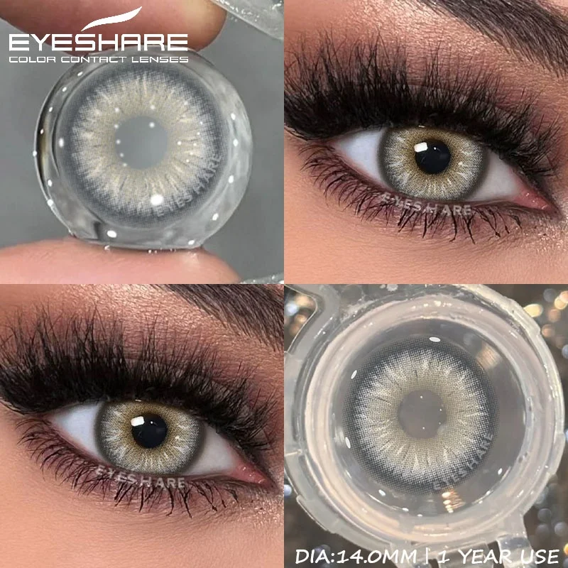 D'ORELLA 1 Paar farbige Kontaktlinsen für Augen, blaue Kontaktlinsen, hochwertige natürliche graue Kontaktlinsen, braun, Jahreskontakt – Detail 22