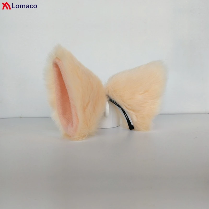 Women Girls Lolita Plush Cat Ear Hairpins Anime Cosplay Long Faux Fur Fox Ears Hair Clips Party Accessories Props