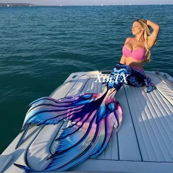 Coda da sirena per adulti Coda imitazione professionale Taglia grande Donna Bikini Spiaggia Nuoto Acquario Spettacolo Festa Costume da bagno Cosplay