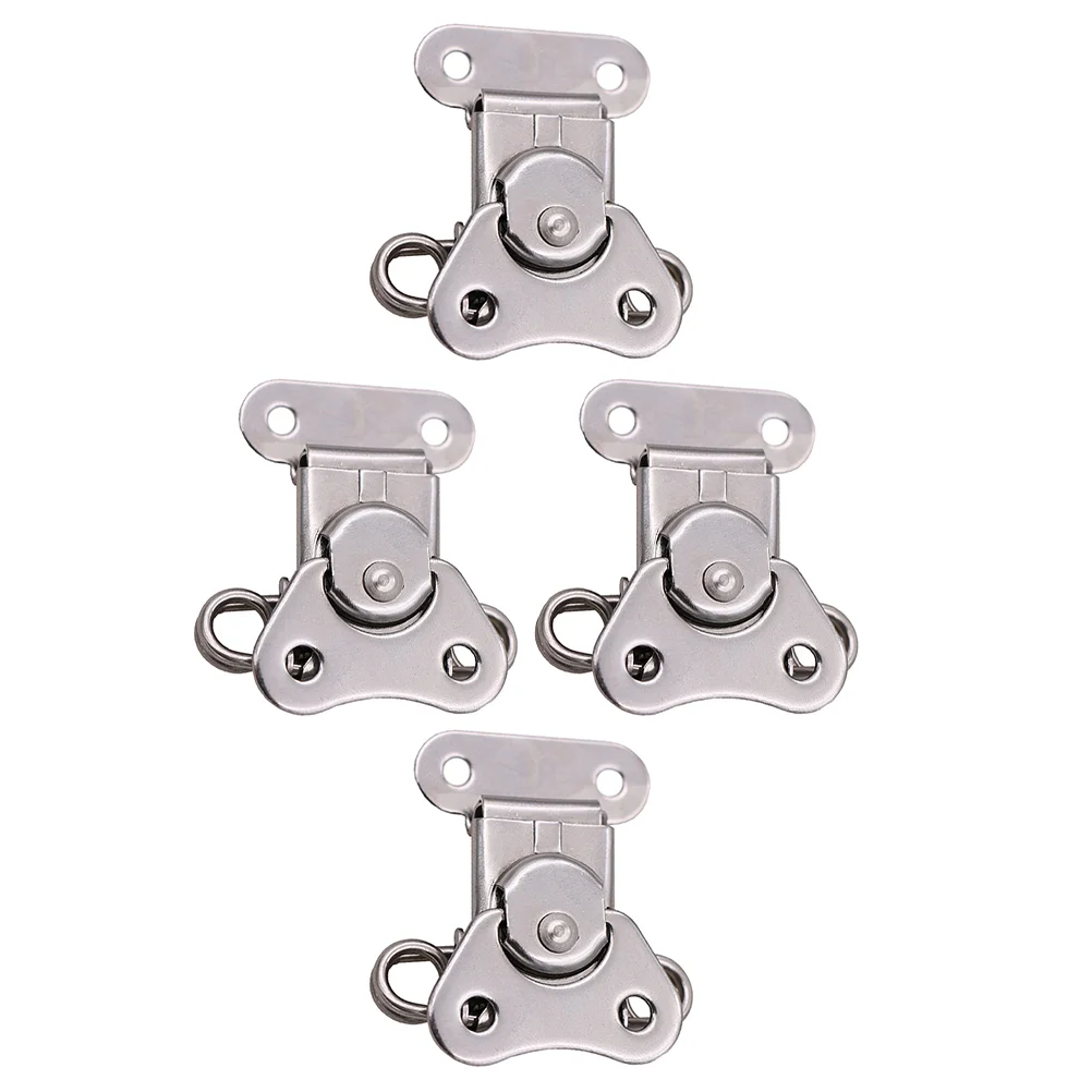 

Stainless Steel Spring Loaded for Suitcases Wooden Box Case Buckle 4Pcs