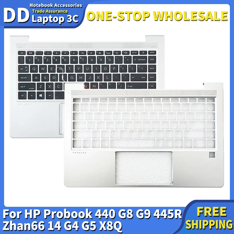 

New US/SP Spanish Backlit Keyboard for HP Probook 440 G8 440 G9 445R Zhan66 14 G4 G5 X8Q Laptop Palmrest Upper Cover Top Housing