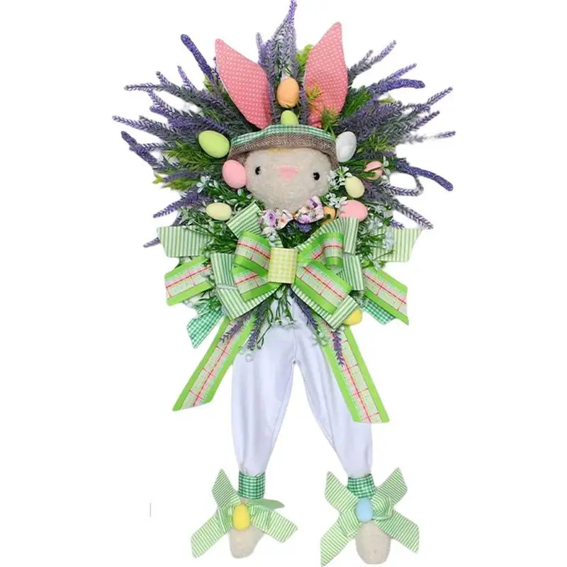 

Пасхальный венок в виде кролика, декоративный красочный Пасхальный венок для дверей, весенний декоративный, для дома, входной двери, крыльца