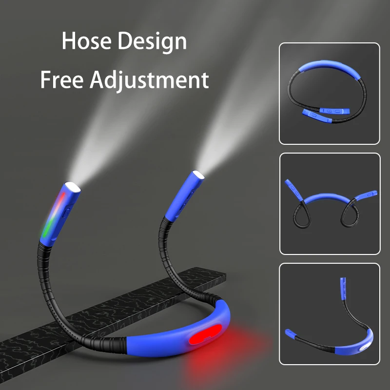 Fleet Flexible Book Neck Reading Light Long Lasting Rechargeable Portable Led Night Light Camping Repairing Flashlight