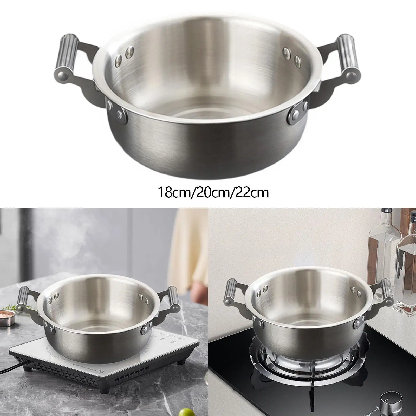 Korean Ramen Pot Double Ear Multipurpose Kitchen Cookware Instant Noodle Pot