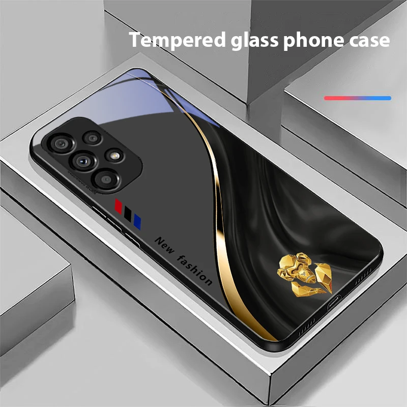 Starlight Zodiac Black Tempered Glass Phone Case with Hard Shell
