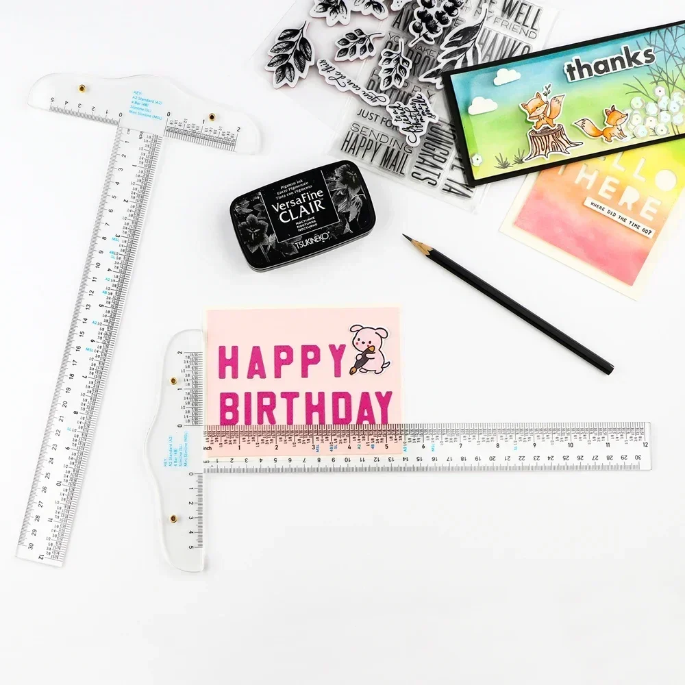 6" Or 12" Clear Acrylic T-Square Ruler For Easy Reference While Crafting T-Square Ruler To Get Things Straight On Paper Cards
