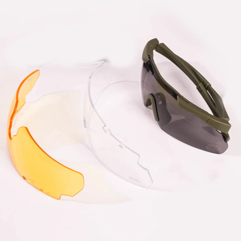 Military Tactical Goggles CS Airsoft Windproof Shooting Glasses HD 3 Lens Motocross Motorcycle Mountaineering Safe Glasses