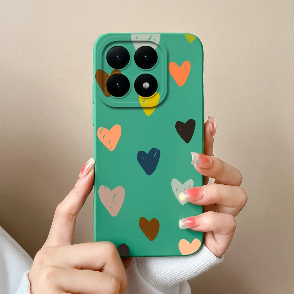 Colorful Love Heart Fall Prevention Antifouling Lightweight Back Cover Case