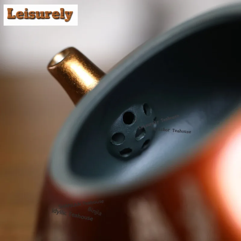 370ml Yixing Purple Clay Teapots Handmade The God Of Wealth Pot Raw Ore Conch Roasting Mud Tea Soaking Kettle Zisha Tea Set Gift