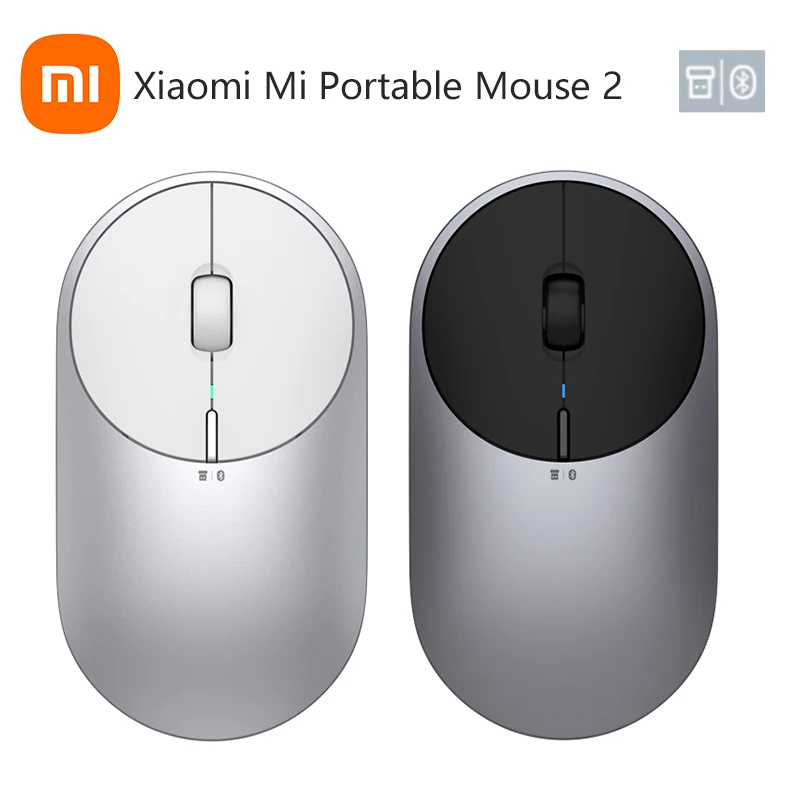 Xiaomi Portable Wireless Optical Mouse 2 Bluetooth 2.4GHz Dual Mode 4 DPI Adjustable for PC Tablet Laptop