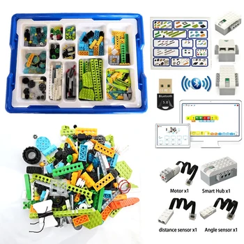 새로운 하이테크 부품 WeDo 로보틱스 건설 코어 세트 빌딩 블록, WeDo 3.0 교육용 DIY 완구와 호환 가능 45300