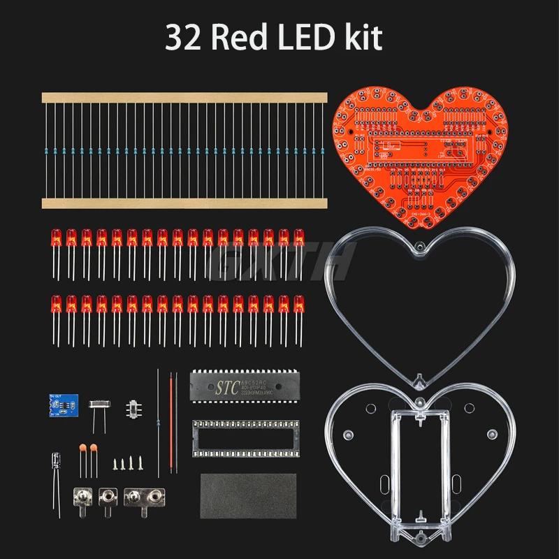 Bunte LED Liebe DIY Kit MCU herzförmige fließende Wasser lampe RGB elektronische Schweiß praxis Projekt für Studenten geeignet – Detail 9