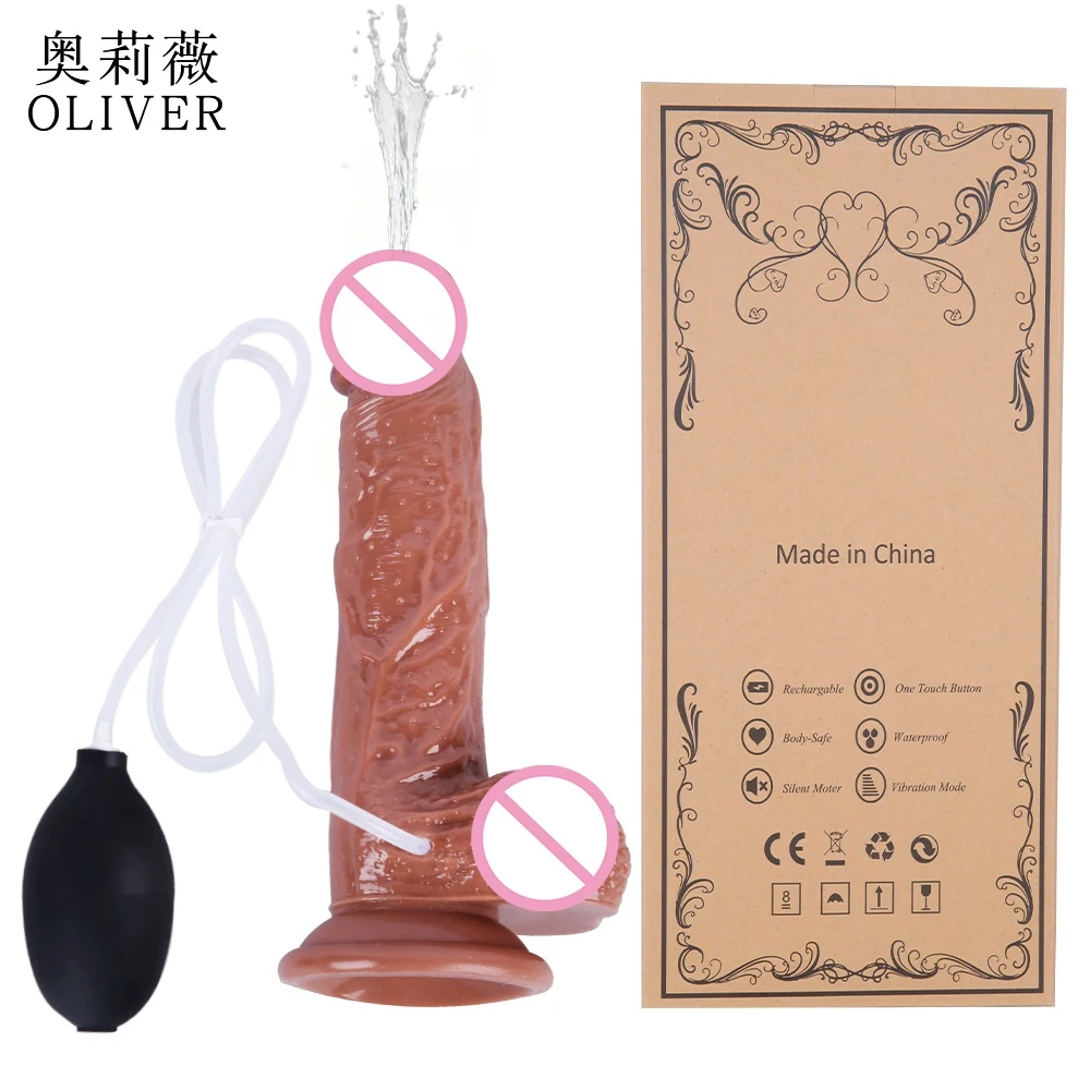 Sex Toys Squirting Dildo Realistic Ejaculating Penis Female Masturbator Soft Silicone Suction Cup Big Dick Adult
