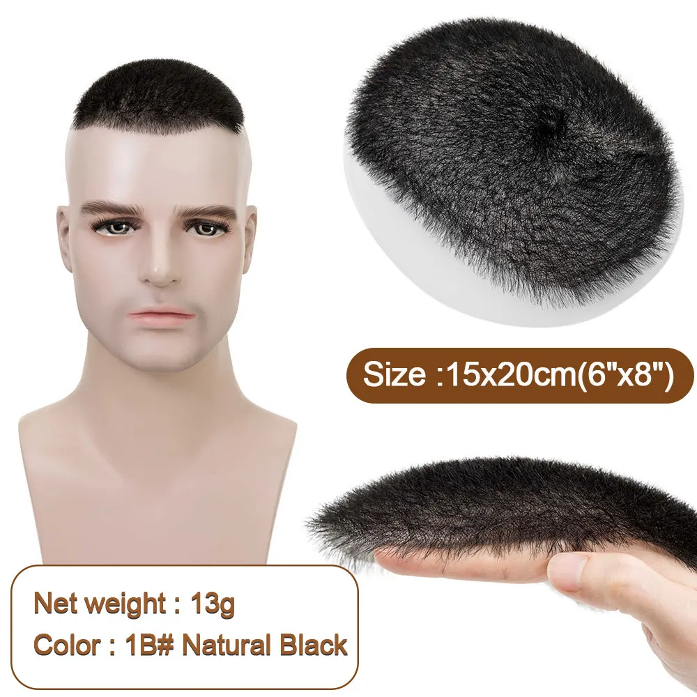 13x18/15x20cm 100% Human Hair Buzz Cut Toupee for Men Ultra