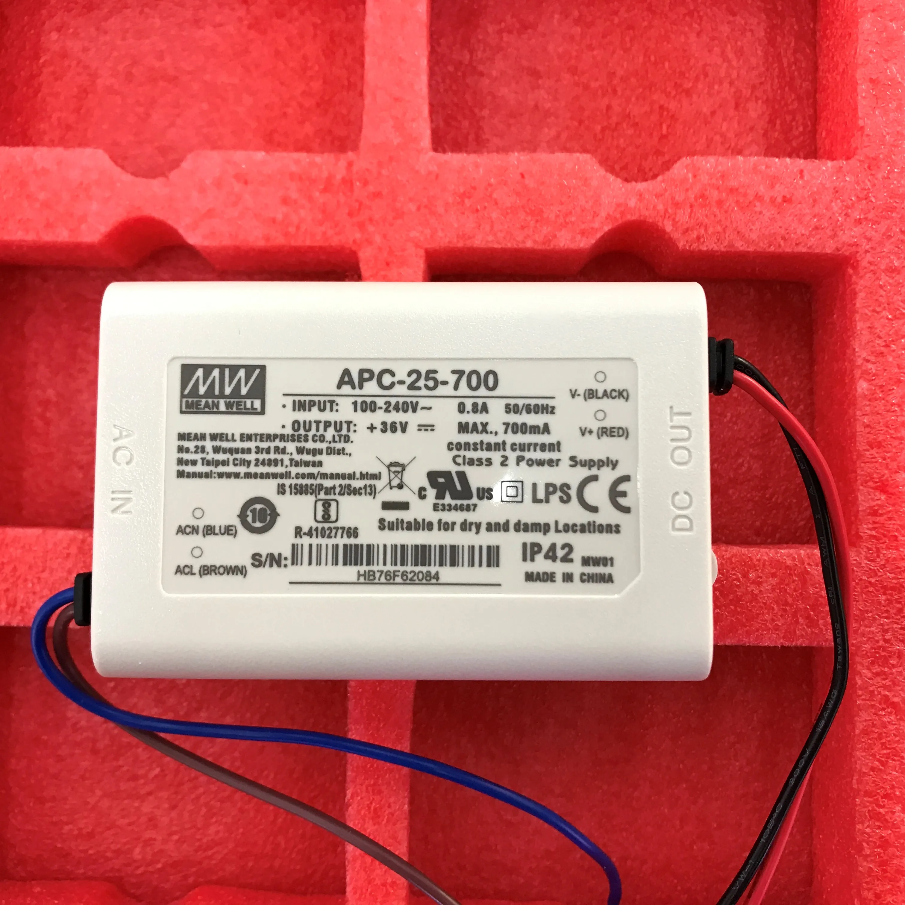MEAN WELL APC-25 APC-25-350 APC-25-500 APC-25-700 APC-25-1050, 단일 출력 스위칭 전원 공급 장치, 스위칭 전원, 25W