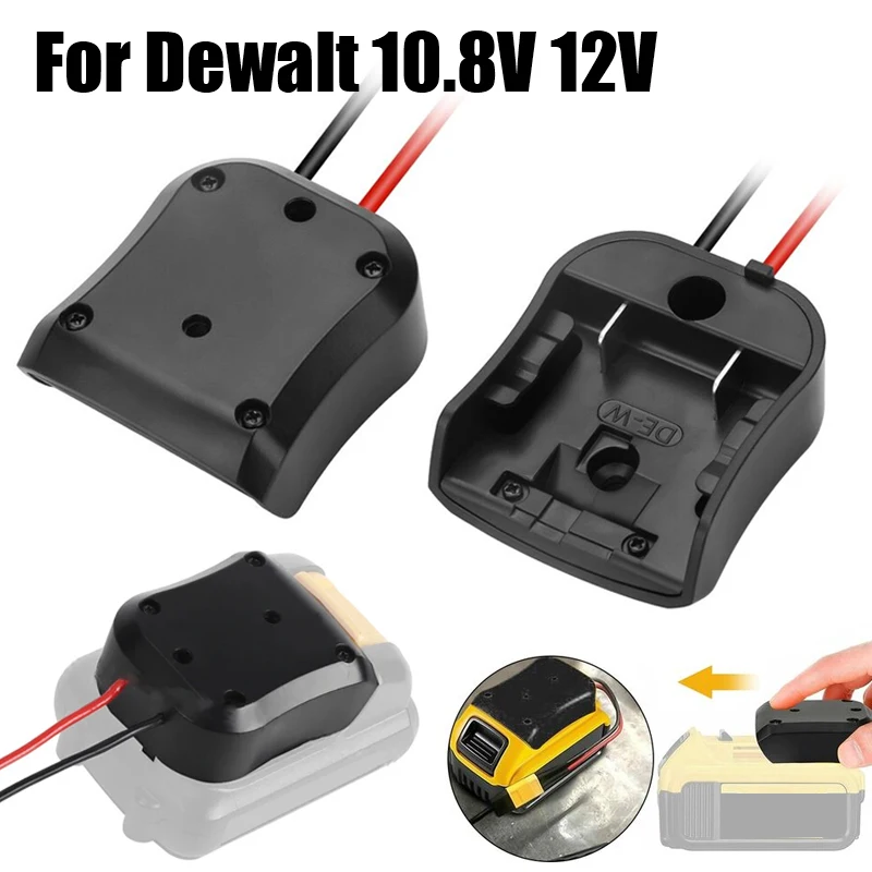 

Power Wheels Adapter for Dewalt 10.8V-12V Lithium Battery Dock Power Connector DIY Battery Output Adapter with 14 AWG Wires