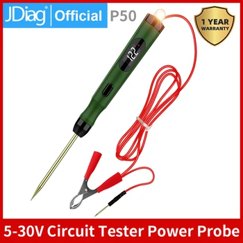 JDiag P50 자동차 전기 회로 테스터 프로브, 디지털 디스플레이 회로 테스트 펜, 자동차 회로 테스터 램프 전압 테스트 펜, 5V-30V
