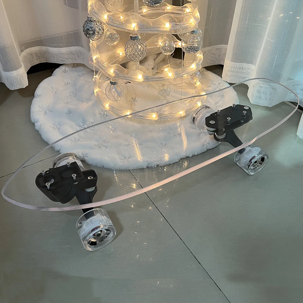 

30-inch Clear Land Surfboard Crystal Skateboard Land Punch Board Beginner Skateboard-free Land Punch Ski Practice Board