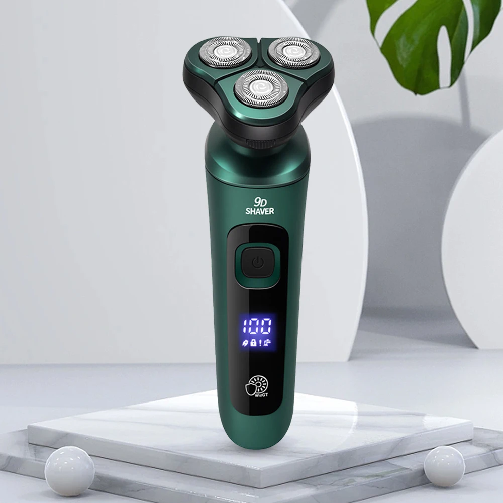 Men Rechargeable Shaver USB Charging Smart Razor with Digital Display Face Beard Trimmer Shaving Face Beard Razor Car Home