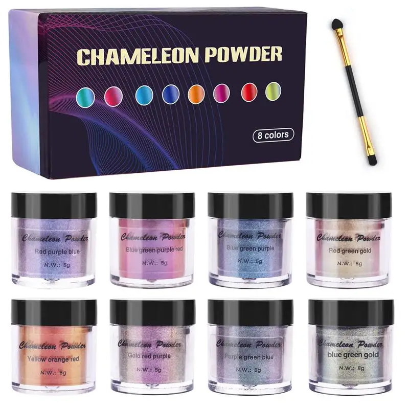 

Mirror Chameleons Pigment Pearlescent Epoxy Resin Glitter Magic Discolored Powder DIY Resin Colorant Jewelry Making Dye Tools