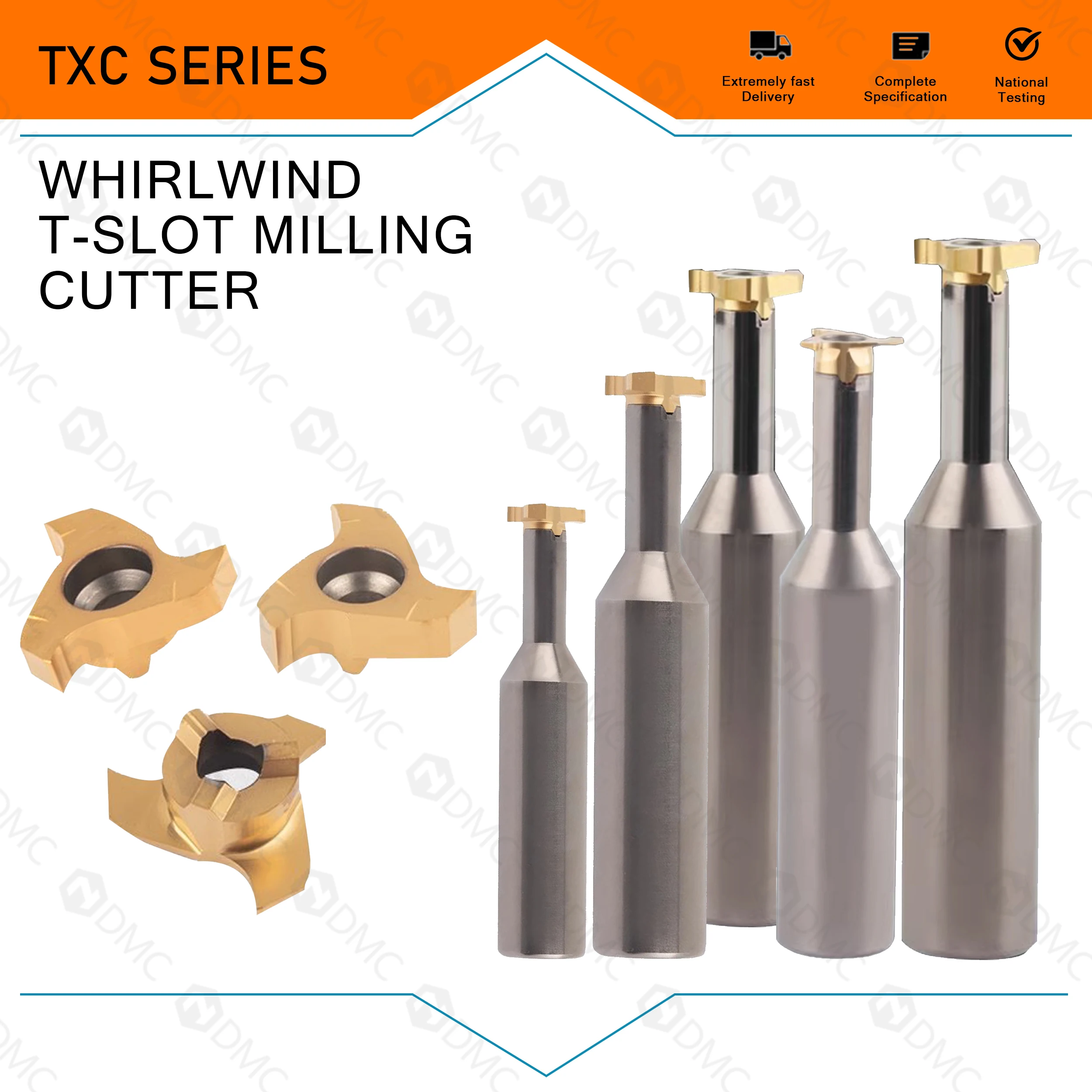 

TXC Series CNC Whirlwind T-groove Milling Cutter 1.0 1.5 2.0 2.5 3.0 4.0 R1.0 Three Blade Flat Head Slotting Tool Carbide Insert