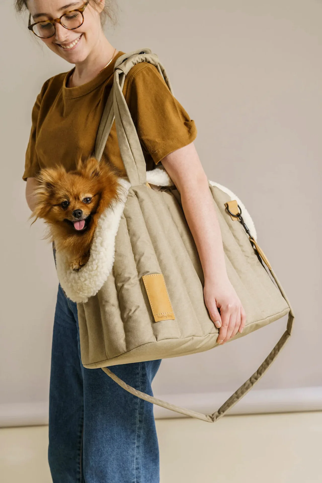 Dog Shoulder Bag Winter, Velvet Dog Carrying Bag