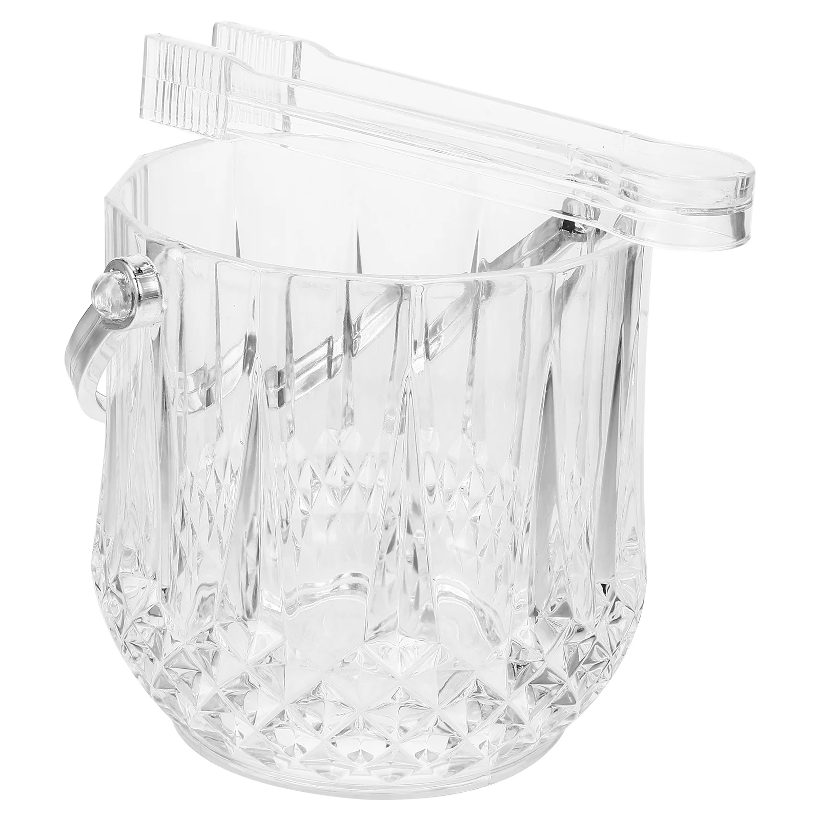 

Portable Ice Bucket Plastic Ice Clamp Ice Container Diamond Crystal Ice Bucket Plastic Ice Clip (Transparent)
