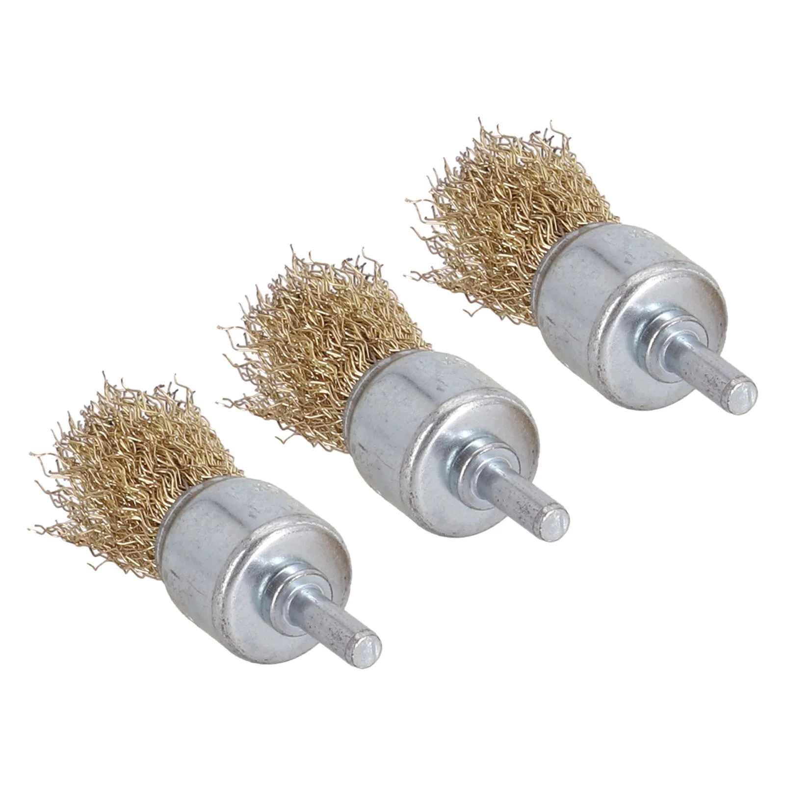 Hot Sale Practical Brass Wire Brush End Wire Brushes For Drill Rust Removal Tool Wheel 3pcs 6mm Shank Crimp Cup Set Kit