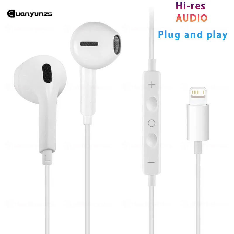 Type c Wired Earphones Cable Earbuds for Apple Lightning Headphones for Iphone 5 6 8 7 Plus X XS MAX XR 10 11 12 13 14 Pro 15 16 2